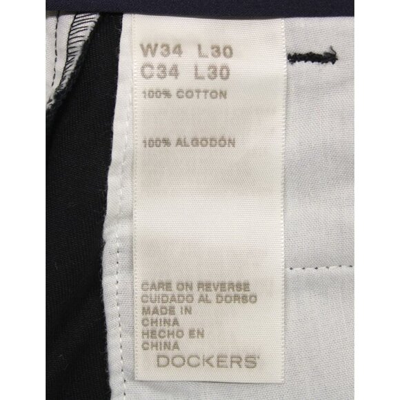 Dockers Men's Classic Fit Brushed Cotton Pant Flat Front Black Sz 34X30 NEW - Picture 11 of 13